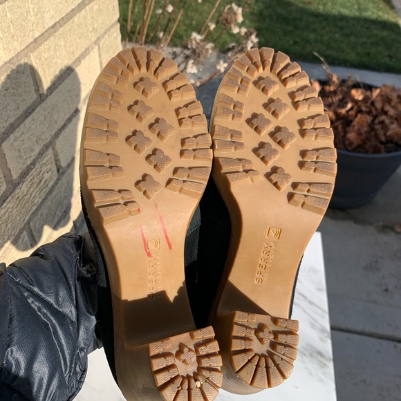 Sperry Top Sider Darlington Women's Sz 8 Suede Leather Loafer Pump Black Brown - Picture 7 of 8